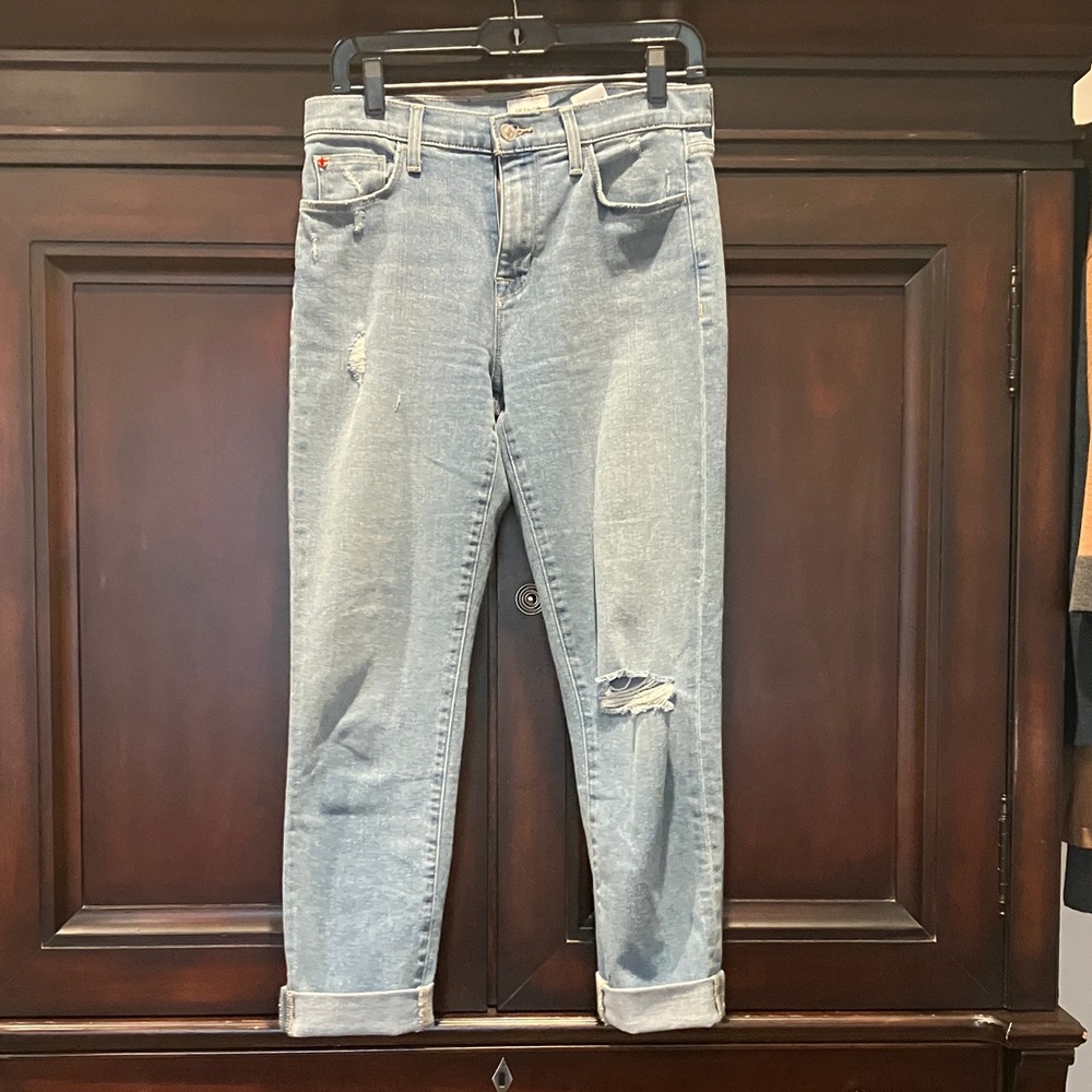 Hudson Natalie Jeans Light Blue Distressed Boyfriend Jeans